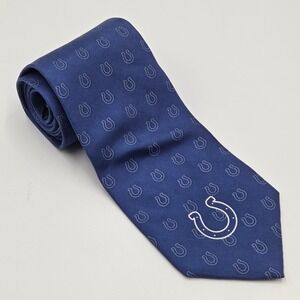 NWT Indianapolis Colts Silk Tie Horseshoe Logo Necktie Blue NFL Football USA
